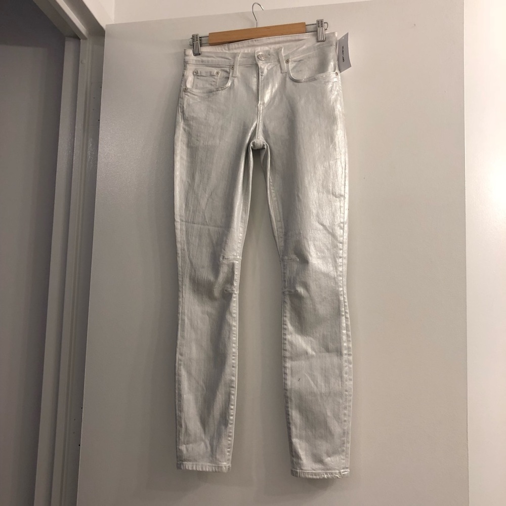 Helmut lang emulsion foil ankle jeans